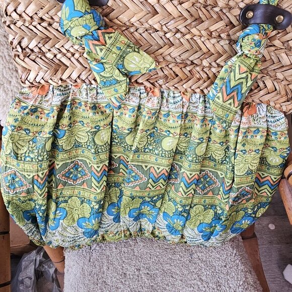 Cappelli Straworld Bohemian Beach Y2K Bag Green/Blue - Picture 8 of 9